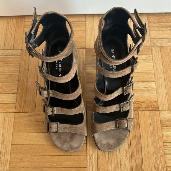 SAINT LAURENT Suede Gladiator Sandals Size 6 - Picture 10 of 10